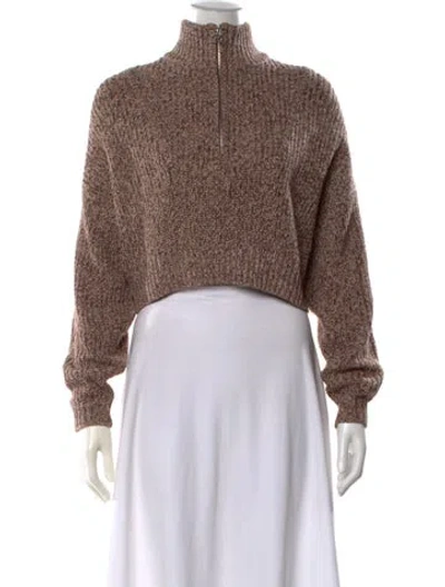 Pre-owned Staud Mock Neck Sweater In Brown