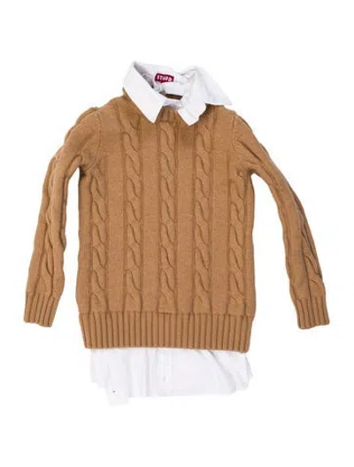 Pre-owned Staud Mock Neck Sweater In Brown/neutrals