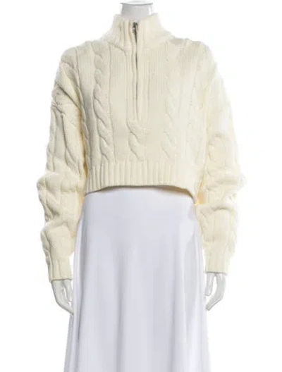 Pre-owned Staud Mock Neck Sweater In Neutral