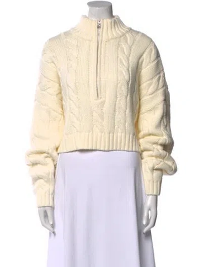 Pre-owned Staud Mock Neck Sweater In Neutral