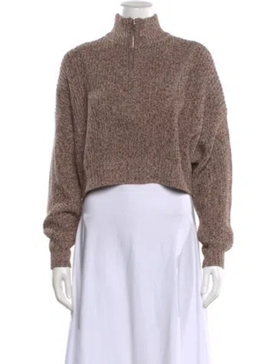 Pre-owned Staud Mock Neck Sweater In Neutral