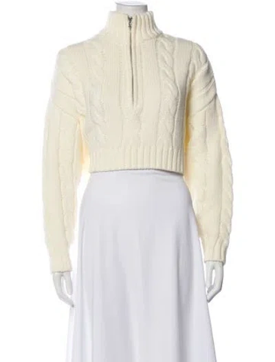 Pre-owned Staud Mock Neck Sweater In Neutral