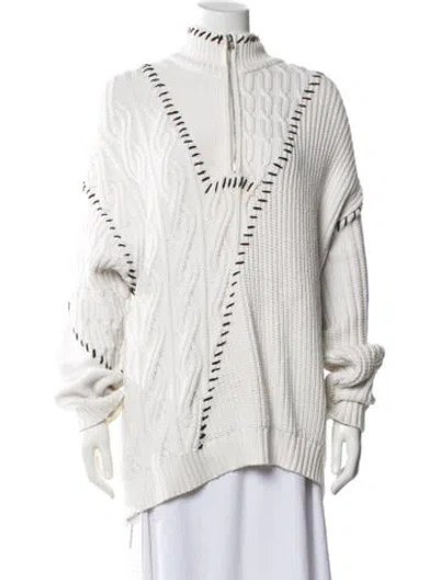 Pre-owned Staud Mock Neck Sweater In Neutral
