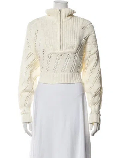 Pre-owned Staud Mock Neck Sweater In Neutrals