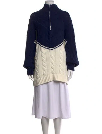 Pre-owned Staud Mock Neck Sweater In Neutrals