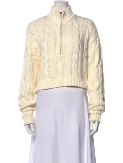 Pre-owned Staud Mock Neck Sweater In Neutrals