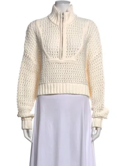 Pre-owned Staud Mock Neck Sweater W/ Tags In Neutrals
