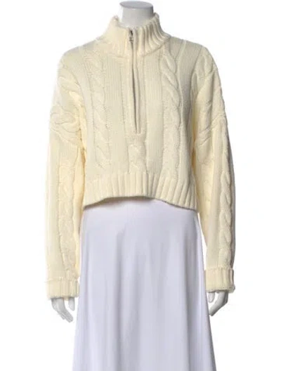 Pre-owned Staud Mock Neck Sweater In Yellow