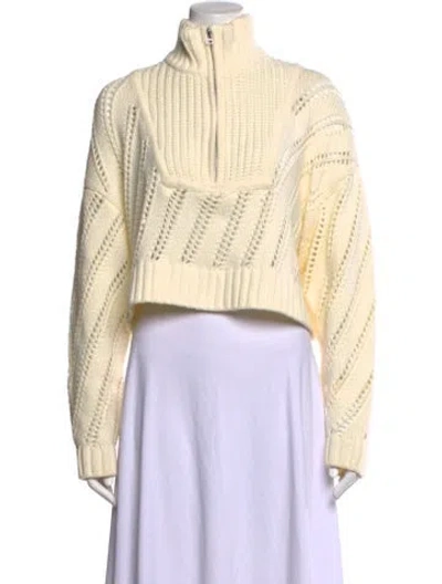 Pre-owned Staud Mock Neck Sweater In Yellow