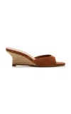 Staud Brigitte 100 Suede Wedges In Brown