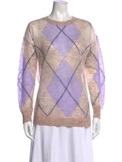 Pre-owned Staud Mohair Patterned Sweater In Multi