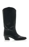 Staud Monty Leather Boots In Black