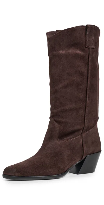 Staud Monty Suede Boots Espresso