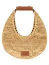Staud Raffia Moon Shoulder Bag In Brown