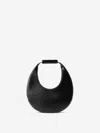 Staud Women Moon Suede Leather Top Handle Tote Handbag Black Os