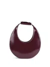 Staud Curved Shoulder Bag Adjustable Strap Top Handle In Burgundy