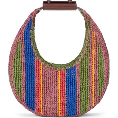 Staud Moon Crocheted Raffia Bag In Green