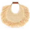 Staud Large Moon Fringe Raffia Top Handle Tote In Natural Fringe