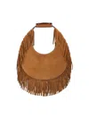 Staud Round Shape Suede Fringe Tote Bag