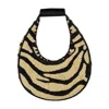 Staud Moon Zebra Raffia Shoulder Bag