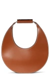 Staud Moon Leather Top Handle Tote In Brown