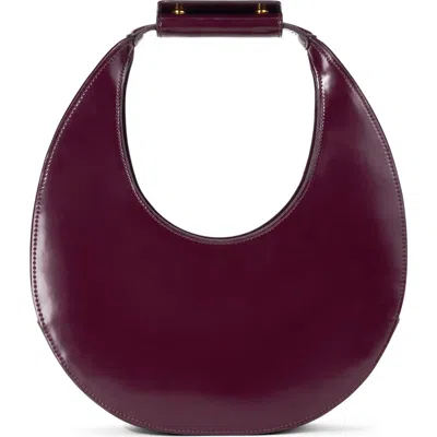 Staud Moon Leather Top Handle Tote In Burgundy