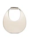 Shop Staud Moon Leather Tote Bag In Beige