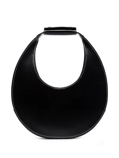 Staud Moon Leather Tote Bag In Black