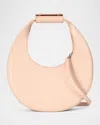 Staud Moon Mini Smooth Leather Crossbody Bag In Neutral