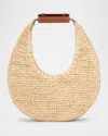 Staud Beige Moon Raffia Bag In Naturaltan