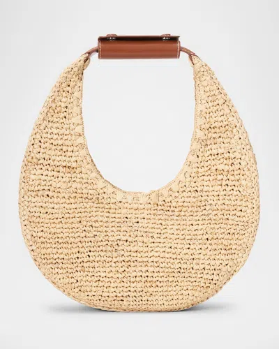 Staud Beige Moon Raffia Bag In Nttn Natural/tan