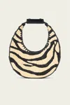 Staud Moon Zebra Raffia Shoulder Bag