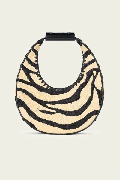 Staud Moon Raffia Bag In Zebra