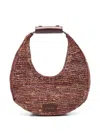 Staud Moon Large Raffia Shoulder Bag In Brown