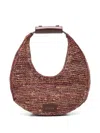 Staud Moon Large Raffia Shoulder Bag In Brown