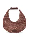 Staud Moon Large Raffia Shoulder Bag In Brown