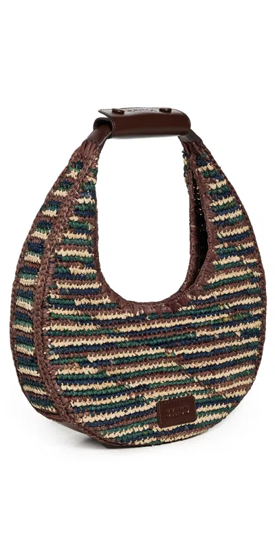 Staud Moon Raffia Tote Bag Mixed Raffia