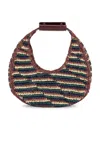 Staud Moon Raffia Top Handle Tote In Mixed Raffia