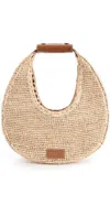 Staud Moon Large Leather-trimmed Raffia Tote In Natural/tan
