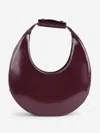 Staud Curved Shoulder Bag Adjustable Strap Top Handle In Burgundy