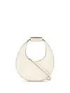 Staud Moon Small Leather Shoulder Bag In White