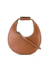 Staud Moon Small Leather Shoulder Bag In Sand