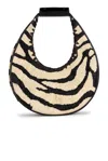 Staud Moon Zebra Raffia Shoulder Bag