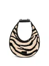 Staud Moon Zebra Raffia Shoulder Bag