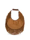 Staud Moon Tote Bag Tan Fringe In Brown