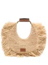 Staud Moon Raffia Tote Bag Natural Fringe In Neutrals