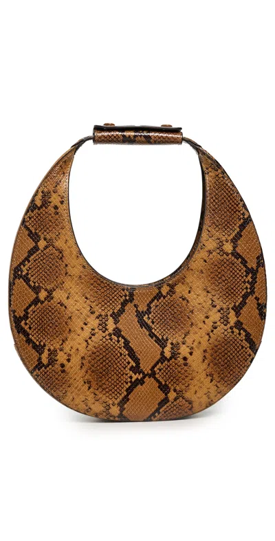 Staud Moon Tote Bag Snake In Brown