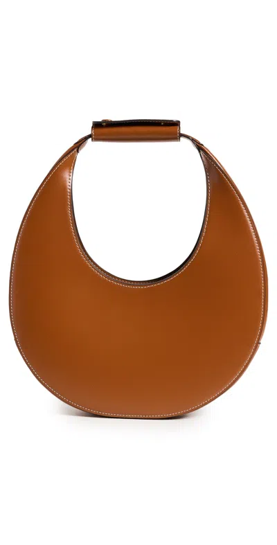 Staud Moon Leather Shoulder Bag In Tan