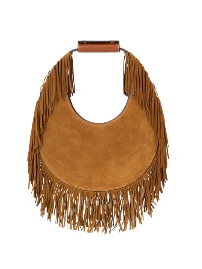 STAUD STAUD MOON TOTE BAG TAN FRINGE