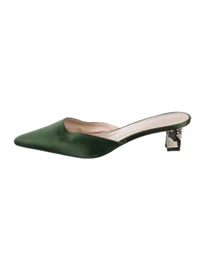 Pre-owned Staud Mules In Green